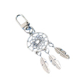 Maxbell Feather Key Chain Keyring Key Buckle Tassel Charms Lucky Decor for Supplies Silvery