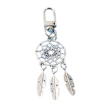 Maxbell Feather Key Chain Keyring Key Buckle Tassel Charms Lucky Decor for Supplies Silvery
