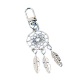Maxbell Feather Key Chain Keyring Key Buckle Tassel Charms Lucky Decor for Supplies Silvery