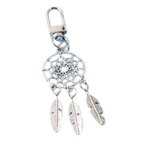 Maxbell Feather Key Chain Keyring Key Buckle Tassel Charms Lucky Decor for Supplies Silvery