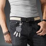 Maxbell Feather Key Chain Keyring Key Buckle Tassel Charms Lucky Decor for Supplies Silvery