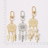 Maxbell Feather Key Chain Keyring Key Buckle Tassel Charms Lucky Decor for Supplies Silvery