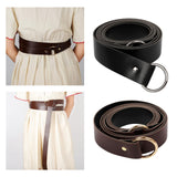 Maxbell Medieval O Ring Belt PU Fashion Decoration for Shirts Parties Women Black