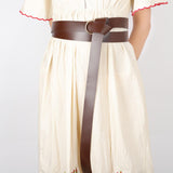 Maxbell Medieval O Ring Belt PU Fashion Decoration for Shirts Parties Women Black