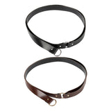 Maxbell Medieval O Ring Belt PU Fashion Decoration for Shirts Parties Women Black