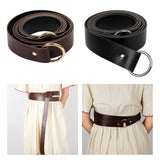 Maxbell Medieval O Ring Belt PU Fashion Decoration for Shirts Parties Women Black