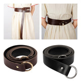 Maxbell Medieval O Ring Belt PU Fashion Decoration for Shirts Parties Women Black
