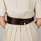 Maxbell Medieval O Ring Belt PU Fashion Decoration for Shirts Parties Women Brown