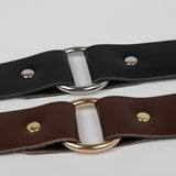 Maxbell Medieval O Ring Belt PU Fashion Decoration for Shirts Parties Women Brown