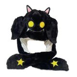 Maxbell Plush Ear Moving Jumping Hat Cap Comfortable Earflaps for Halloween Birthday Black