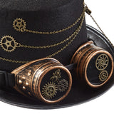 Maxbell Vintage Style Steampunk Top Hat Cosplay Goggles Halloween Party Women Metal