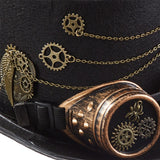 Maxbell Vintage Style Steampunk Top Hat Cosplay Goggles Halloween Party Women Metal