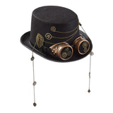 Maxbell Vintage Style Steampunk Top Hat Cosplay Goggles Halloween Party Women Metal