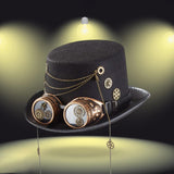 Maxbell Vintage Style Steampunk Top Hat Cosplay Goggles Halloween Party Women Metal