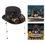 Maxbell Vintage Style Steampunk Top Hat Cosplay Goggles Halloween Party Women Metal