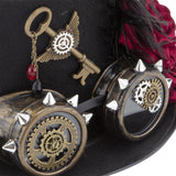 Maxbell Unisex Steampunk Top Hat Gothic with Rivets Fedora for Adult Novelty Item