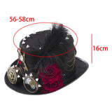 Maxbell Unisex Steampunk Top Hat Gothic with Rivets Fedora for Adult Novelty Item