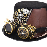 Maxbell Retro Style Steampunk Top Hat Cosplay Metal Costume Head Gear Halloween  S 54cm-56cm