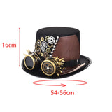 Maxbell Retro Style Steampunk Top Hat Cosplay Metal Costume Head Gear Halloween  S 54cm-56cm