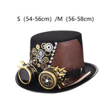 Maxbell Retro Style Steampunk Top Hat Cosplay Metal Costume Head Gear Halloween  S 54cm-56cm