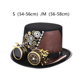 Maxbell Retro Style Steampunk Top Hat Cosplay Metal Costume Head Gear Halloween  S 54cm-56cm