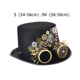 Maxbell Retro Style Steampunk Top Hat Cosplay Metal Costume Head Gear Halloween  S 54cm-56cm