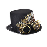 Maxbell Retro Style Steampunk Top Hat Cosplay Metal Costume Head Gear Halloween  S 54cm-56cm