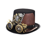 Maxbell Retro Style Steampunk Top Hat Cosplay Metal Costume Head Gear Halloween  S 54cm-56cm