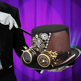 Maxbell Retro Style Steampunk Top Hat Cosplay Metal Costume Head Gear Halloween  S 54cm-56cm