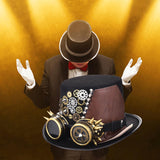 Maxbell Retro Style Steampunk Top Hat Cosplay Metal Costume Head Gear Halloween  S 54cm-56cm