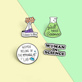 Maxbell 4x Enamel Brooches Science Pins Alloy for Backpack Decoration Science Lover