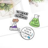 Maxbell 4x Enamel Brooches Science Pins Alloy for Backpack Decoration Science Lover