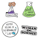 Maxbell 4x Enamel Brooches Science Pins Alloy for Backpack Decoration Science Lover