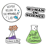 Maxbell 4x Enamel Brooches Science Pins Alloy for Backpack Decoration Science Lover