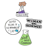 Maxbell 4x Enamel Brooches Science Pins Alloy for Backpack Decoration Science Lover