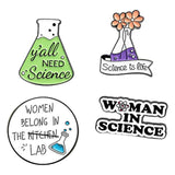 Maxbell 4x Enamel Brooches Science Pins Alloy for Backpack Decoration Science Lover