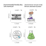 Maxbell 4x Enamel Brooches Science Pins Alloy for Backpack Decoration Science Lover
