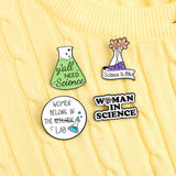 Maxbell 4x Enamel Brooches Science Pins Alloy for Backpack Decoration Science Lover