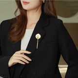 Maxbell Chic Brooch Pin Metal Durable with Tassel Brooches for Girls Boys Lapel Gift Chrysanthemum