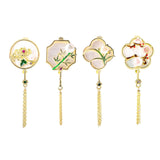 Maxbell Chic Brooch Pin Metal Durable with Tassel Brooches for Girls Boys Lapel Gift Chrysanthemum