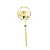 Maxbell Chic Brooch Pin Metal Durable with Tassel Brooches for Girls Boys Lapel Gift Chrysanthemum
