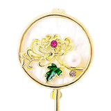 Maxbell Chic Brooch Pin Metal Durable with Tassel Brooches for Girls Boys Lapel Gift Chrysanthemum