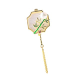 Maxbell Chic Brooch Pin Metal Durable with Tassel Brooches for Girls Boys Lapel Gift Bamboo