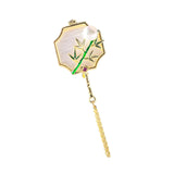 Maxbell Chic Brooch Pin Metal Durable with Tassel Brooches for Girls Boys Lapel Gift Bamboo