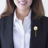 Maxbell Chic Brooch Pin Metal Durable with Tassel Brooches for Girls Boys Lapel Gift Bamboo