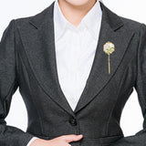 Maxbell Chic Brooch Pin Metal Durable with Tassel Brooches for Girls Boys Lapel Gift Bamboo