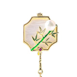 Maxbell Chic Brooch Pin Metal Durable with Tassel Brooches for Girls Boys Lapel Gift Bamboo