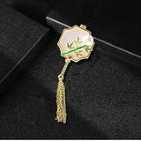 Maxbell Chic Brooch Pin Metal Durable with Tassel Brooches for Girls Boys Lapel Gift Bamboo