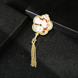 Maxbell Chic Brooch Pin Metal Durable with Tassel Brooches for Girls Boys Lapel Gift Plum