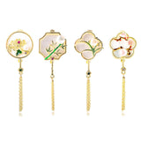 Maxbell Chic Brooch Pin Metal Durable with Tassel Brooches for Girls Boys Lapel Gift Plum